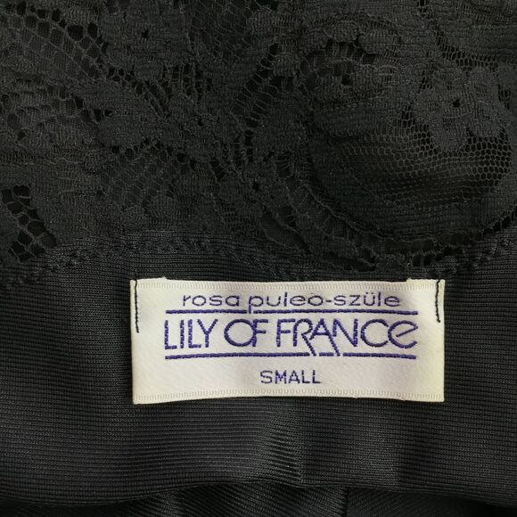 Lily of France Lingerie sz S Black Nylon Maxi Nightgown Lace Union Made 50s USA - Picture 13 of 15